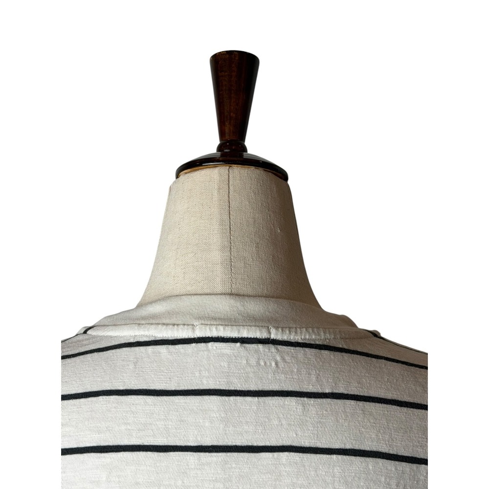 Marine Layer Sadie Slub Crop Tee Women Small Ivory Black Striped Preppy Coastal - Picture 5 of 10